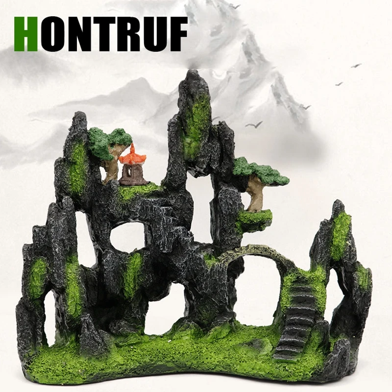 Аквариум для аквариума ландшафтное украшение имитация смолы рокерские рыбки и