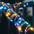 Солнечная Светодиодная трубка Фея гирлянда Водонепроницаемый открытый RGB Led Rope трубки Luces De Navidad садового забора пейзаж струны светильник Рождественский Декор