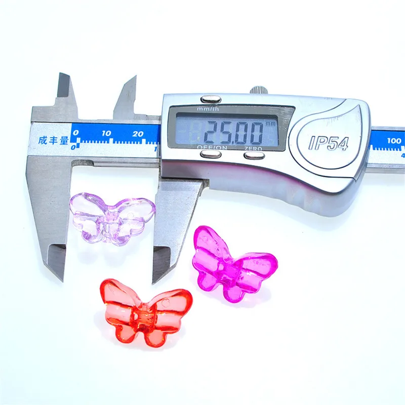 Красочные прозрачные стильные акриловые бусины-бабочки для ювелирных изделий