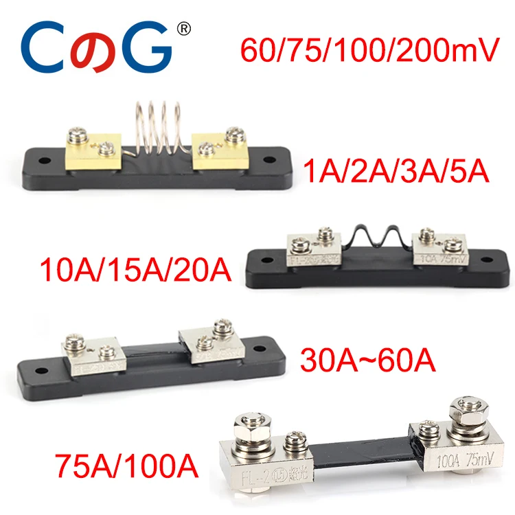 1A 2A 3A 5A 10A 15A 20A 30A 40A 50A 75A 100A 75mV 60mV 100mV 0,5 класса CG FL-2 манганиновый Медь DC шунта измерительный шунтирующий резистор