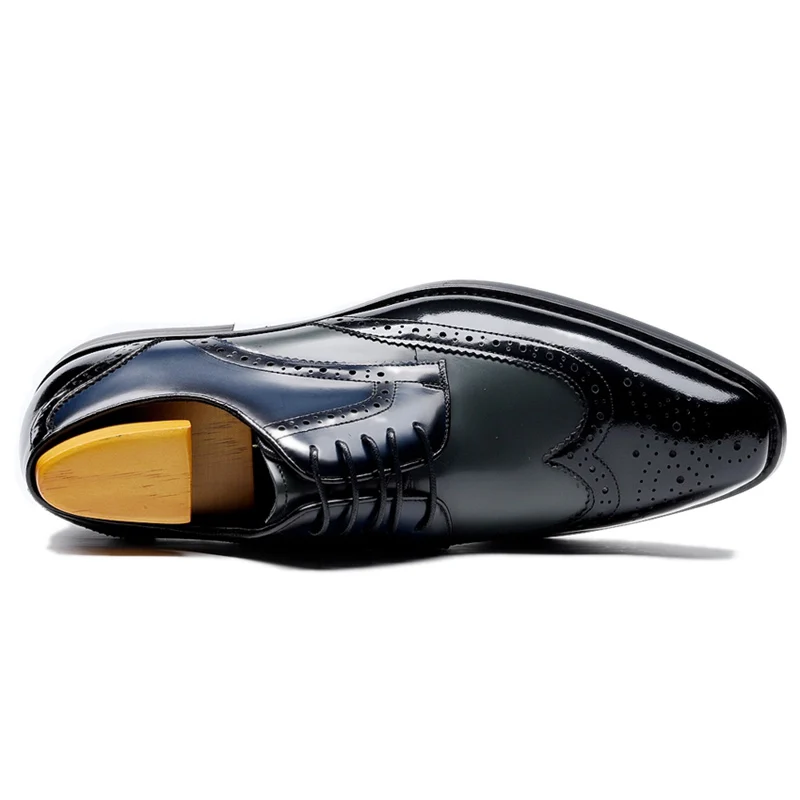 Винтажная Мужская обувь в стиле Дерби из натуральной кожи с острым носком на