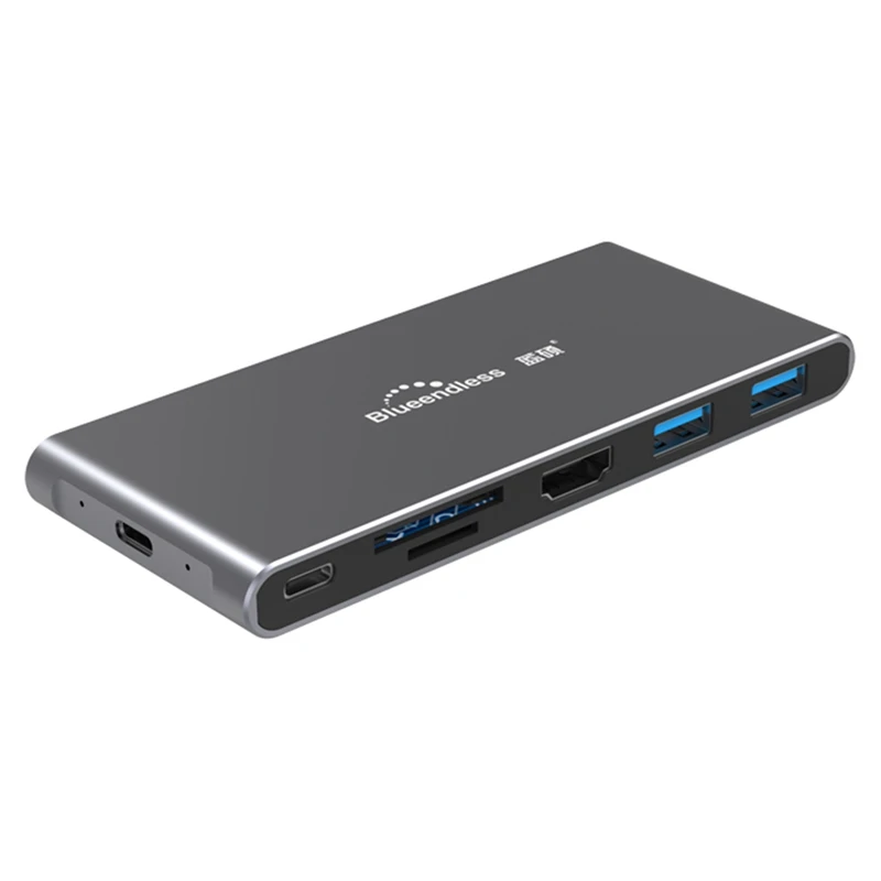 

Blueendless M.2 NGFF SSD Case USB C HUB Type C+PD+USB3.0+HDMI-Compatible Docking Station SSD Enclosure for Pro Laptop