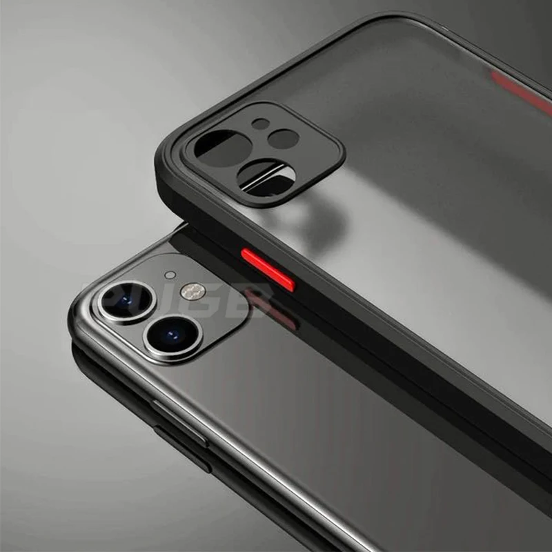 

Luxury Shockproof Matte Square Frame Case for iPhone 12 11 Pro Max Mini iPhone X Xs Xr 7 8 Plus SE 2020 Translucent Cover Coque