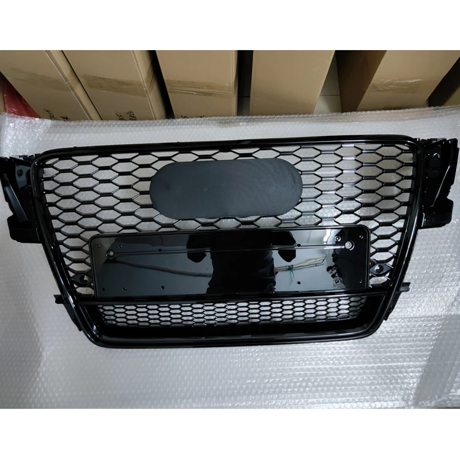 

For RS5 Style Front Sport Hex Mesh Honeycomb Hood Grill Gloss Black for Audi A5/S5 B8 2008 2009 2010 2011 For Quattro Style