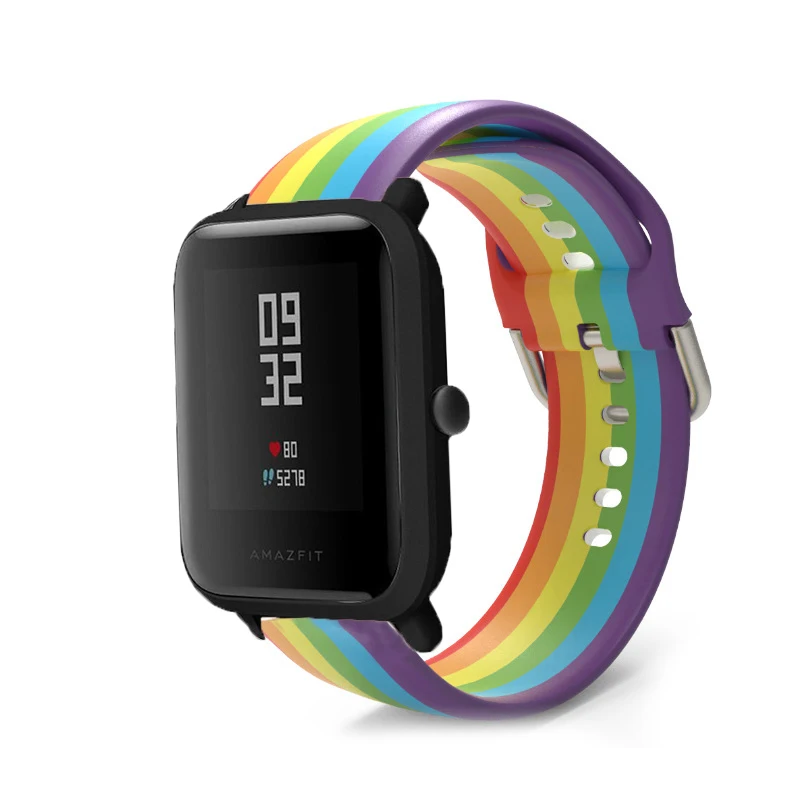 Силиконовый ремешок для Xiaomi amazfit bit bip s Ремешок Смарт часы HUAMI AMAZFIT GTR 42 мм ремешки