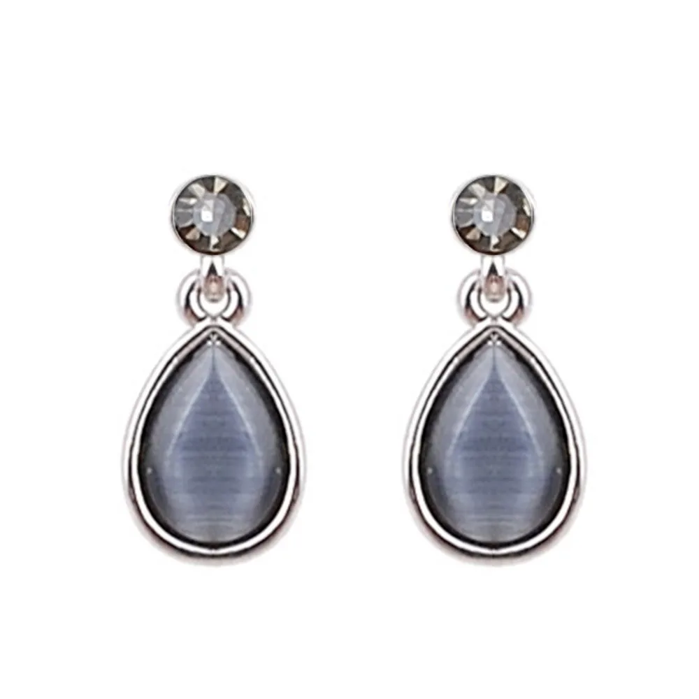 

New Gray Opal Gray Rhinestone Dangle Crystal Earring Women's