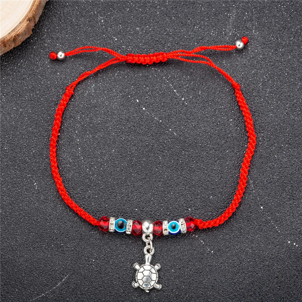 Женский плетеный браслет ручной работы с подвесками в виде Красной