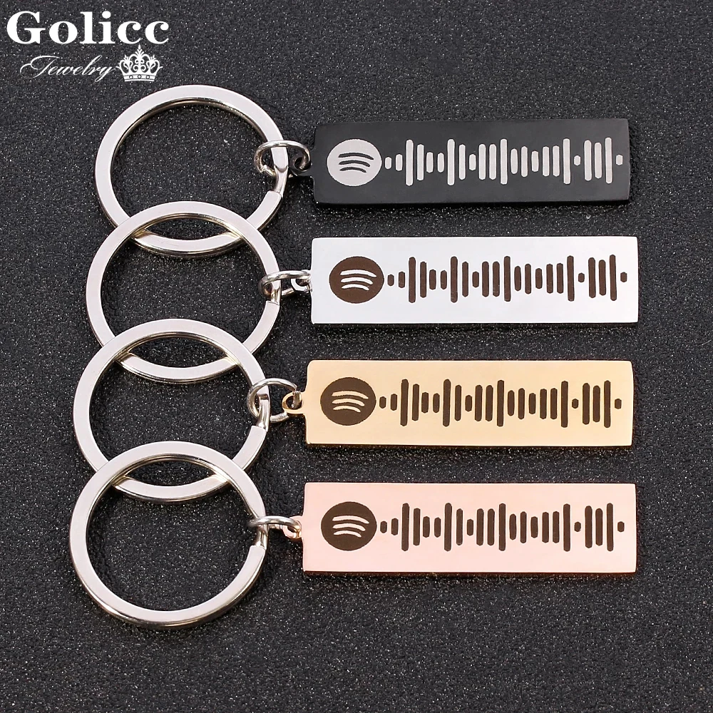 Golicc пользовательская музыка Spotify/нержавеющая сталь песня сканирование брелок с
