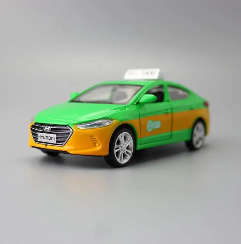 

Alloy Car Model 1:43 Korea Hyundai-Elantra Taxi Car Model Decoration Children's Door Open Toy Car Boy Gifts