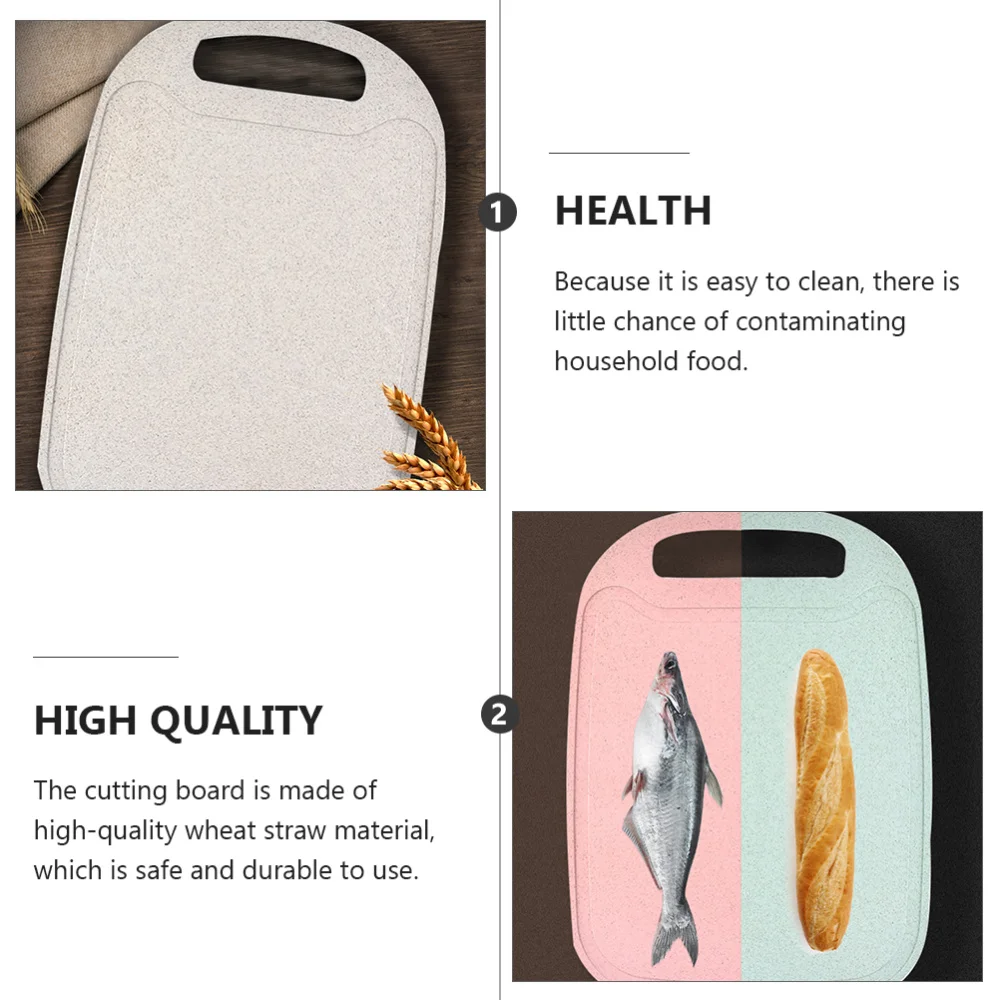 

3pcs Home Cutting Boards Wheat Straw Chopping Board Kitchen Accessories
