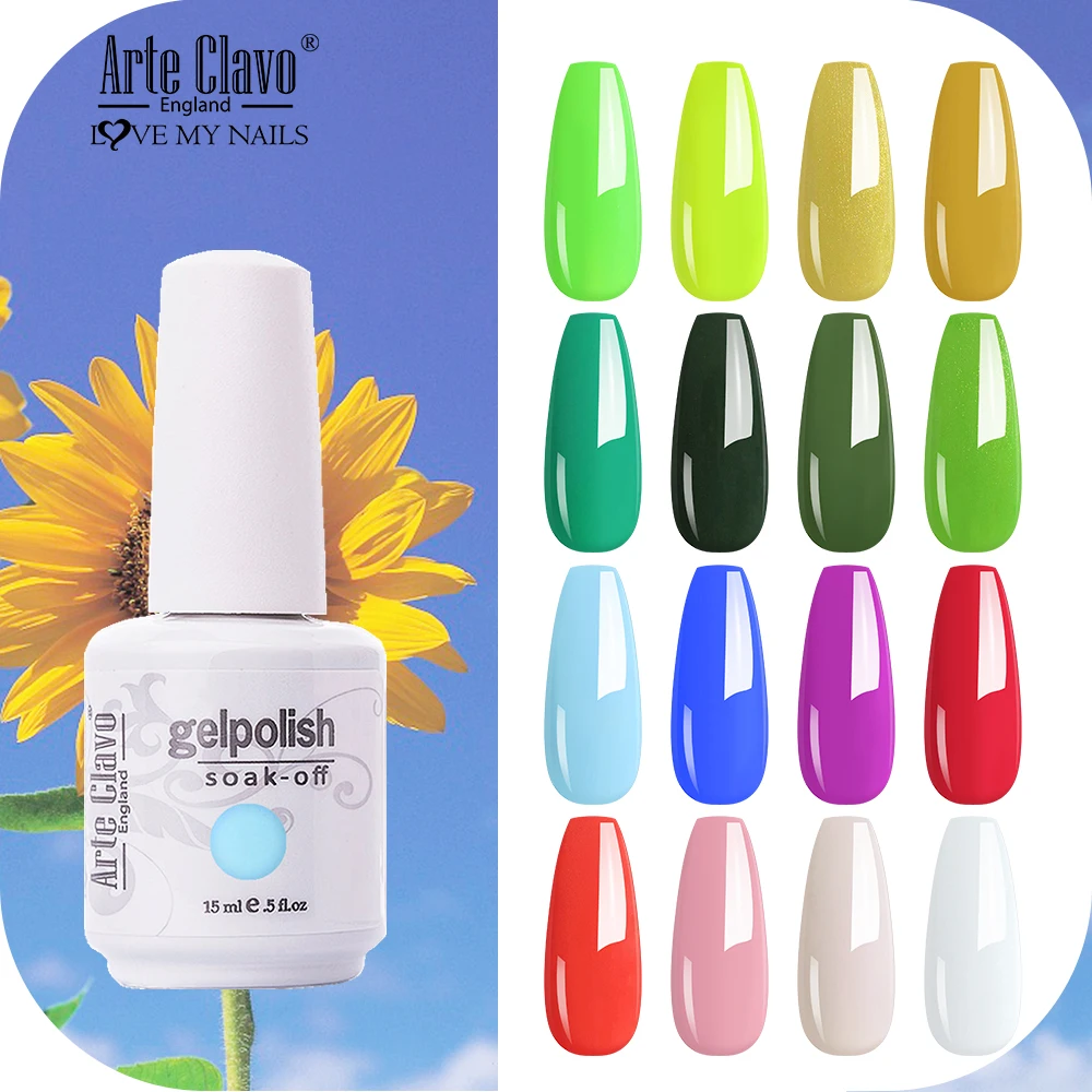 

Arte Clavo 15ml Spring Gel Nail Polish Yellow Red Pink Colors Vernis Gel Polish Gels Lacquer All For Manicure Lakiery Hybrydowe