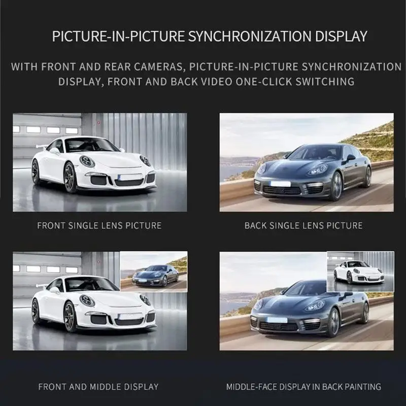 

New car driving recorder Media 1080p HD dual-lens front recording of rear dual reversing images and F2C7