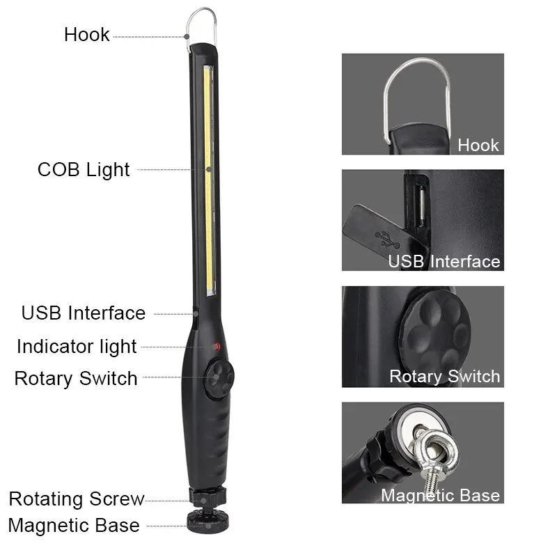 2Pcs Workshop Torch Rechargeable LED Work Light Hanging Lamp Car Repair Camping Lights Outdoor Lighting | Лампы и освещение
