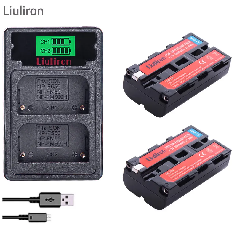 NP-F550 NP F570 NP-F530 NP-F570 NP F550 NP-F750 Батарея 3000 мА/ч+, светодиодный USB Dual Зарядное устройство для sony CCD-SC55 CCD-TRV81 MVC-FD81
