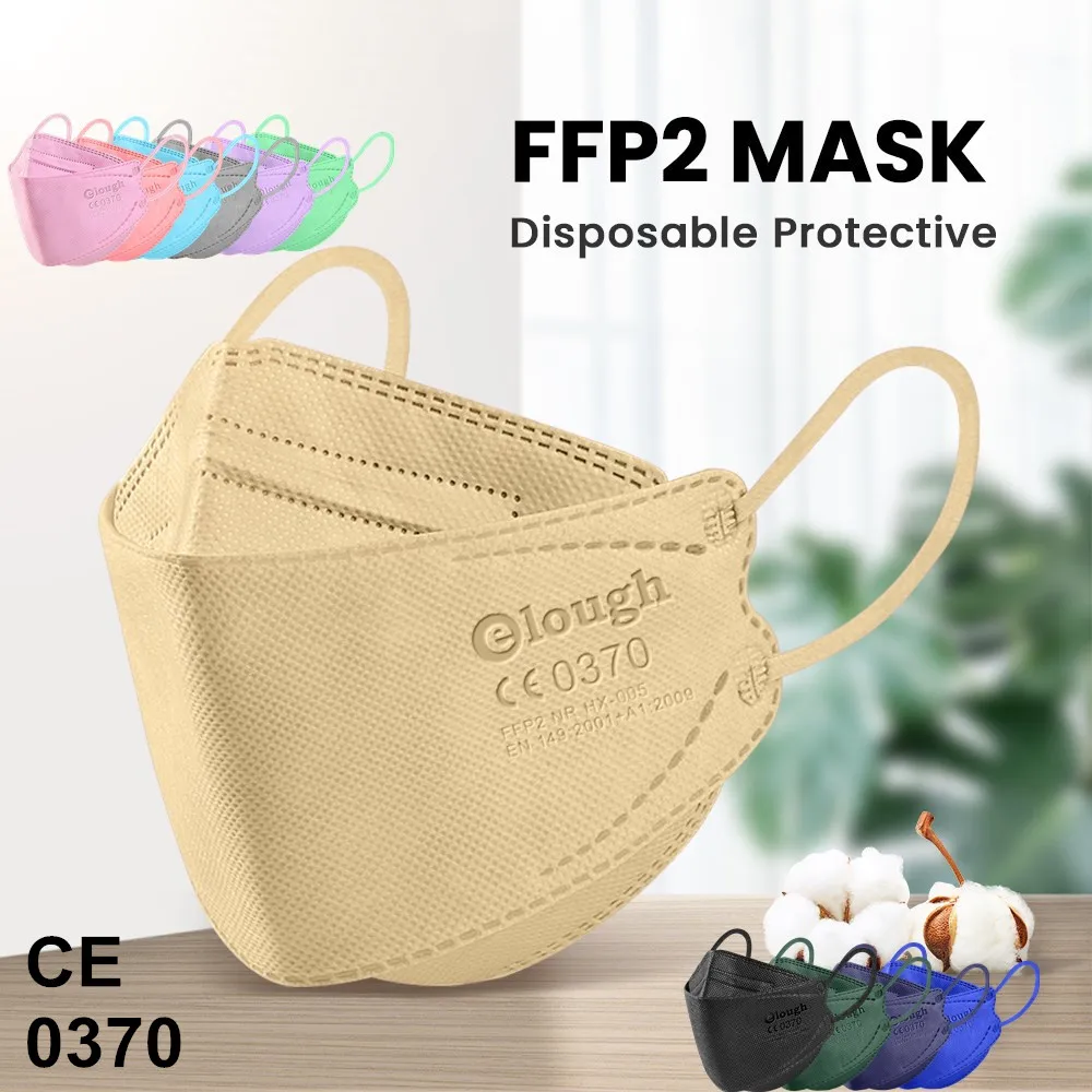 Elough FFP2 маски 12 цветов KN 95 4 слойная Корейская Рыба для взрослых KN95 Mascarilla FPP2 Homologada FP2