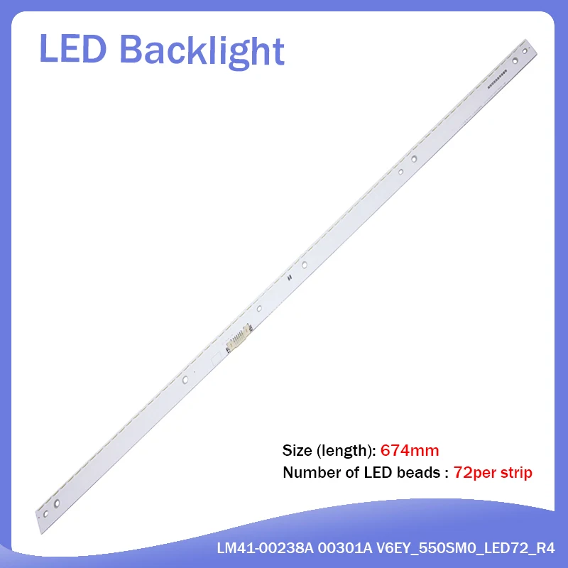 

New 72LED 674mm LED backlight strip for Samsung UE55K5510AK UA55K6300 BN96-39508A 39509A LM41-00238A 00301A V6EY_550SM0_LED72_R4
