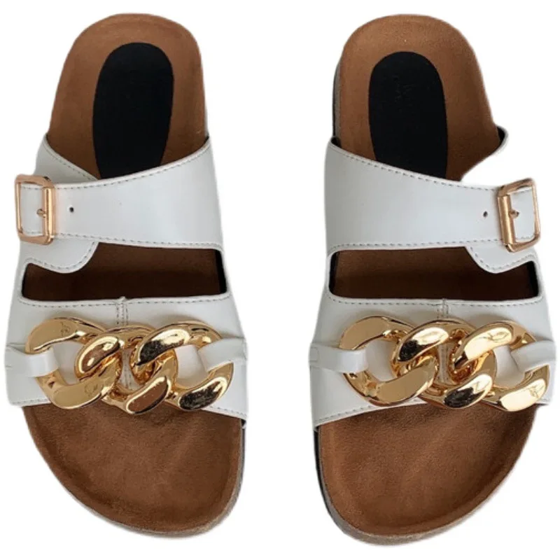 

Shoes Slippers Casual Slides Slipers Women Rivet Rubber Flip Flops Platform Low Luxury 2021 Hawaiian Rome PU Fashion Fabric Hoof