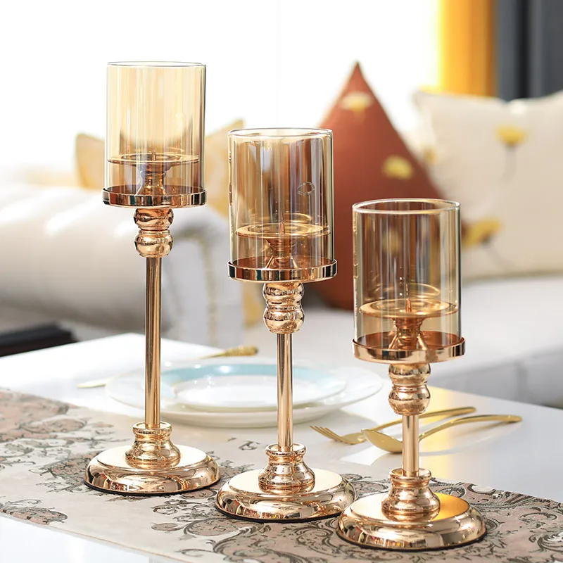 Nordic свадебные золотые подсвечник украшения светильник роскошный романтический