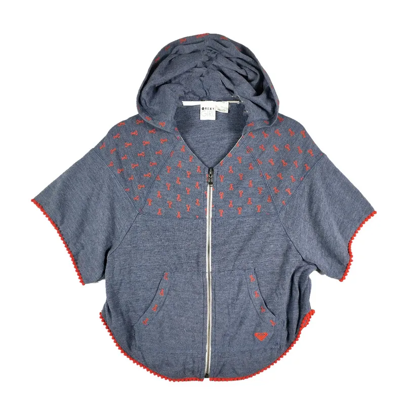 Толстовка на молнии с коротким рукавом и принтом Лобстер для маленьких девочек