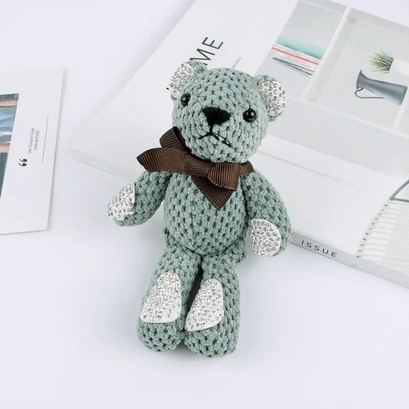 Kpop тканевая кукла мультяшный милый брелок для ключей Медведь кольцо в стиле