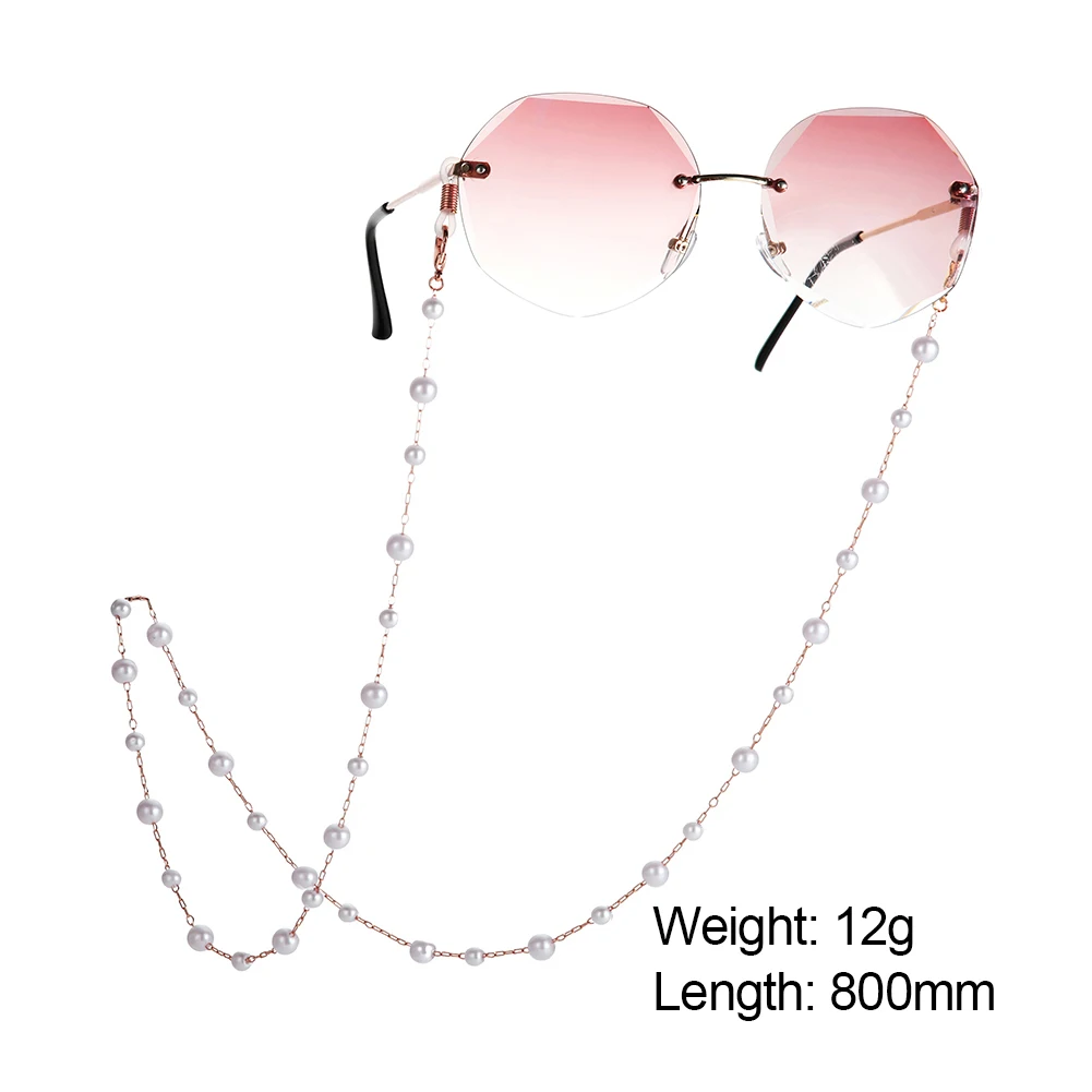 

EUEAVAN 10pcs Pearl Crystal Sunglass Chains Mash Up Black White Beads Landyard Eyeglass Holder Wholesale Accessories