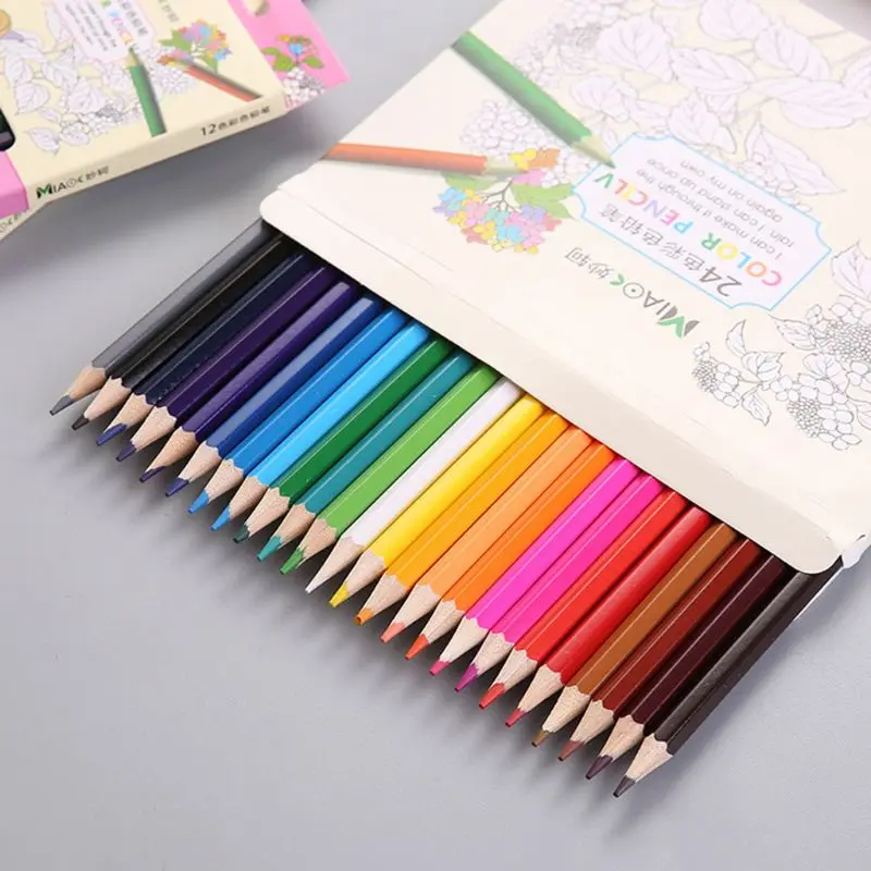 

12/24 Colour Pencils Natural Wood Colored Pencils Drawing Pencils For School Office Artist Painting Sketch Supplies