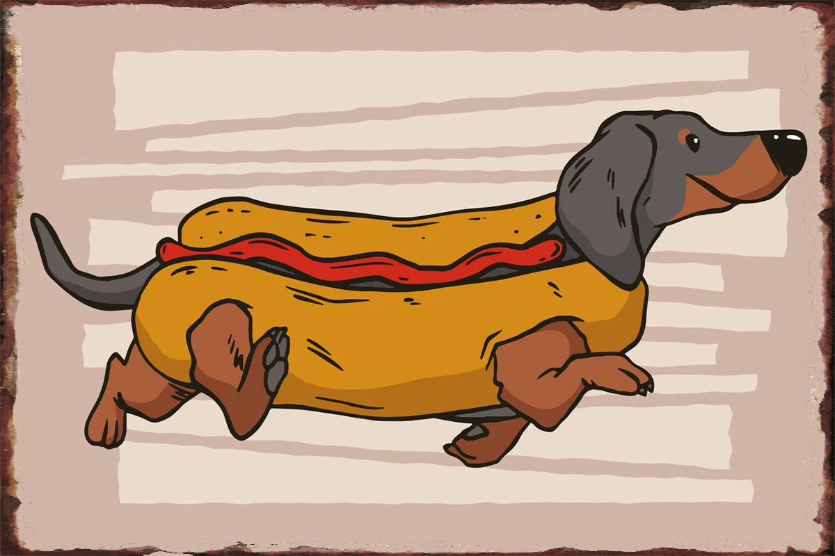 

Жестяные таблички с животными хот-догами, декор для стен, винтажный металлический знак в стиле ретро для клуба, мужской пещеры, кафе, паба, до...