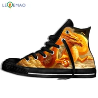 custom sneakers hot printing golden chinese dragon unisex lightweight trends comfortable ultra light sports shoes