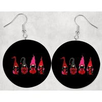 love heart faux leather earrings fllower teardrop wine is my valentines day for hapy new year2021