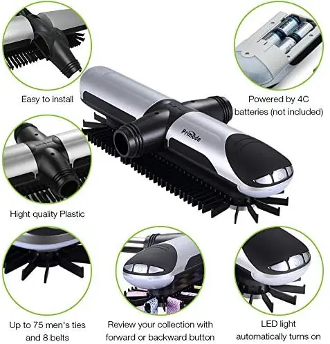 

Automatic Tie Rack Electric Revolving Tie Racks Tie Hook Scarf Hanger Rack Organizer Belt Rack