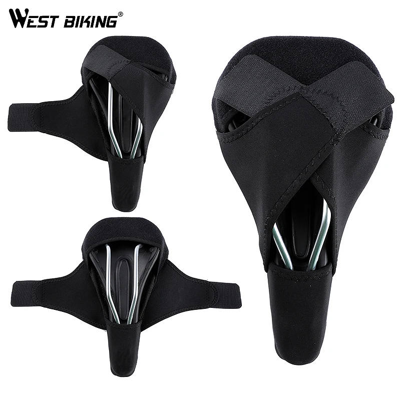 

WEST BIKING Bicycle Saddle Cover 3D Liquid Silicon Gels Cycling Seat Mat Comfortable Cushion Soft Anti Slip Bike Saddle Cover