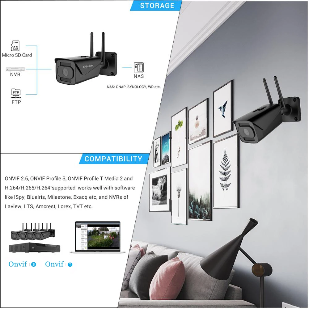 IP-камера Brillcam 5 МП Wi-Fi IP67 ИК ночное видение | Безопасность и защита