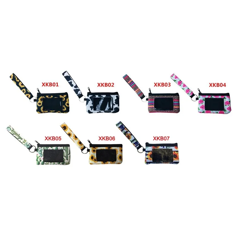 100 шт./лот Новое поступление 7 стильных неопреновых карманов для карт мини женских