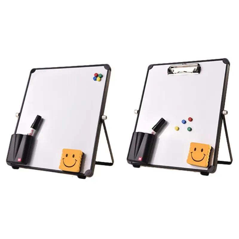 Erasable Magnetic Whiteboard Desktop Message Board Reusable Stand Mini Easel with/without Clip for School Office Kids