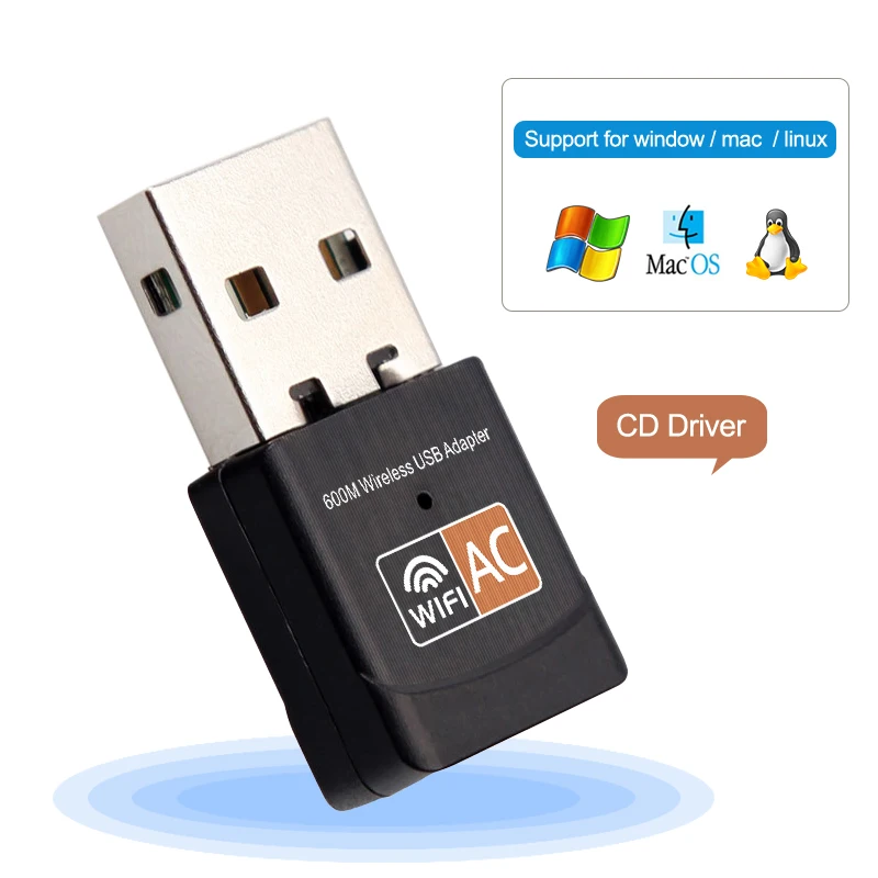 Беспроводной USB WiFi адаптер 600 Мбит/с Wi fi Dongle PC сетевой карты двухдиапазонный wi 5 ГГц