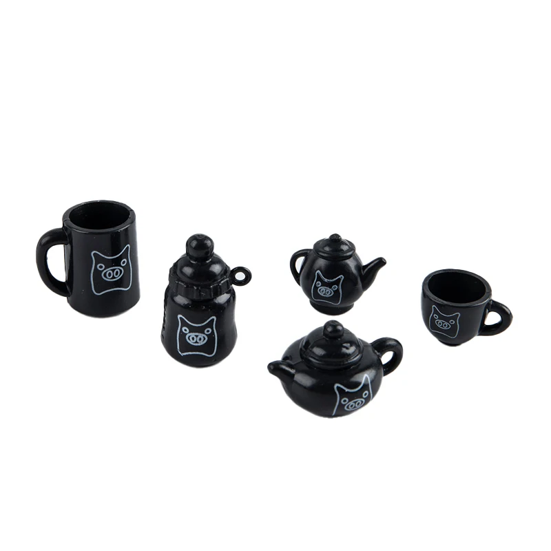 

5Pcs/set Different Styles Teapot Tea Cup Tea Set Kettle 1/12 Miniature Dollhouse Furniture Kitchen Dining Ware DIY Toy Baby Gift