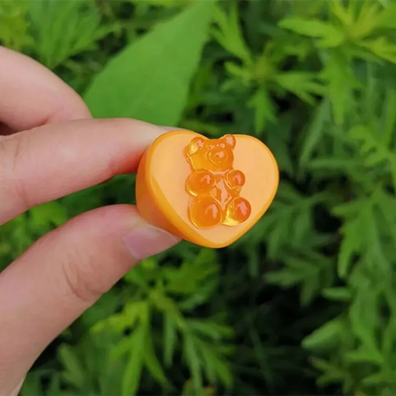 

Fashion Cute Cartoon Bear Resin Ring for Girls Sweet Temperament Casual Party Jewelry Gifts