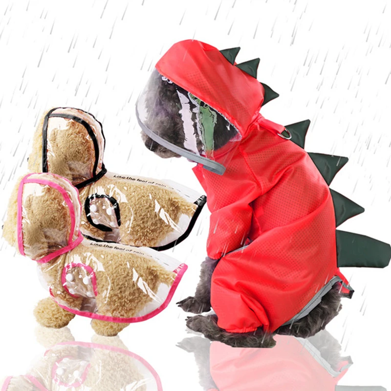 

Reflective Cartoon RainCoat Summer Dog Clothes for Small Dogs Pu Puppy Waterproof Raincoat Ropa Perro Chihuahua Pet Clothes