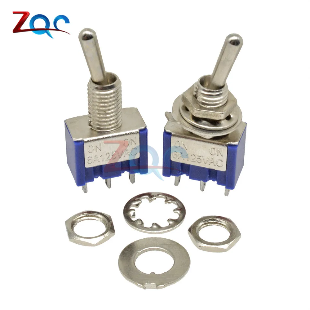 5 шт. 3 контактный переключатель с 2 позициями и защелкой SPDT MTS102 ON 120VAC 6A 5A 2A 250VAC 1/4