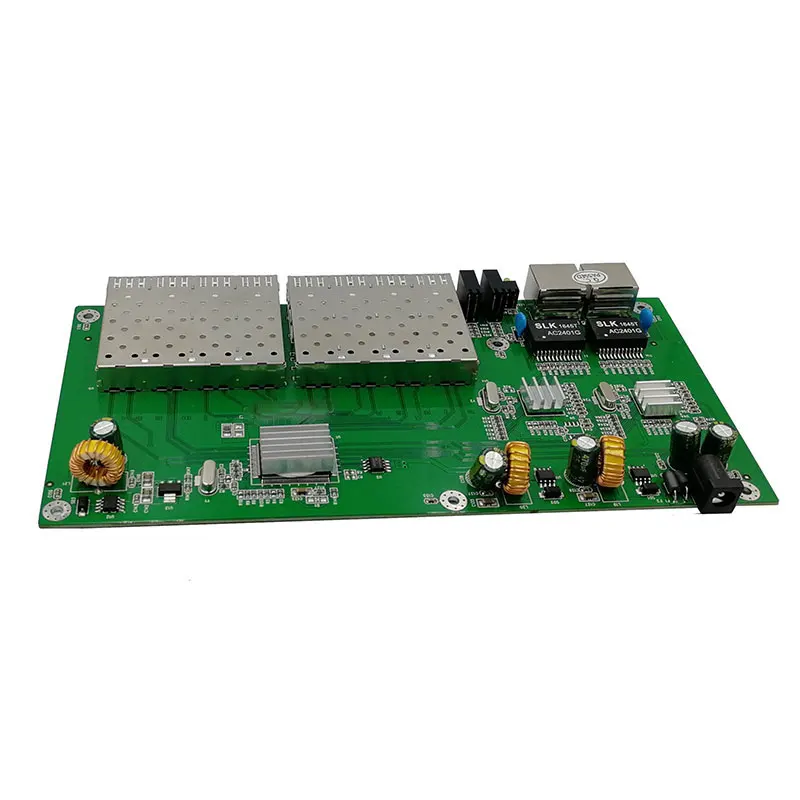 Волоконно-оптический коммутатор 8 SFP solt 2 RJ45 Gigabit Ethernet PCBA плата медиаконвертер 10/100/1000 м utp 8 Порт 1,25G SFP