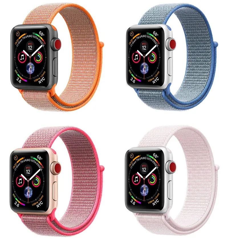 Ремешок для apple watch 5 44 мм 40 мм 42 мм 38 мм iwatch Series 3 2 1 нейлоновый спортивный ремешок для часов Браслет apple watch 5 4 band