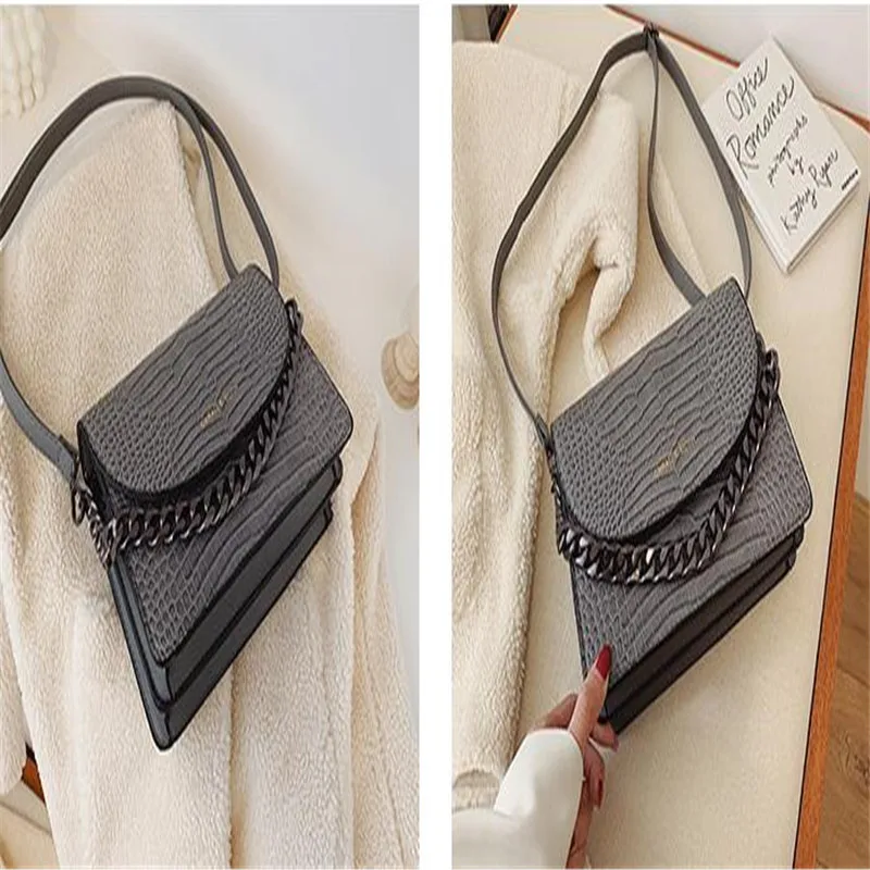 Маленькая женская сумка 2019 Новая Мода крокодиловый узор PU одно плечо