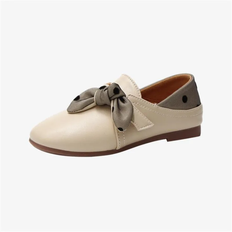 

Girls Princess Bow Single Shoes Fashion Soft Leather Kids Flats Children's Loafers Party Wedding Shoes Female Student Dance Shoe