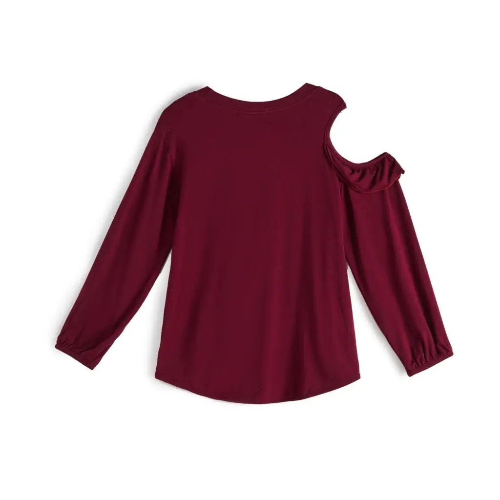 CupofSweet гофрированный вырез топы для девочек блузки Повседневная рубашка летняя