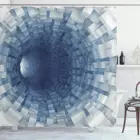 Штора для душа с внешним пространством, водонепроницаемая бесконечная туннель с фрактальным квадратным сегментом, цифровая размерная занавеска для ванной