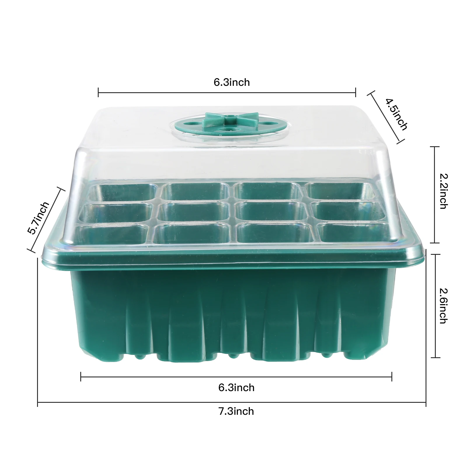 

6 Pcs12 Hole Seedling Trays Seed Starter Kit Mini Propagator Plant Grow Kit Humidity Vented Domes And Base Garden Seedling Tools