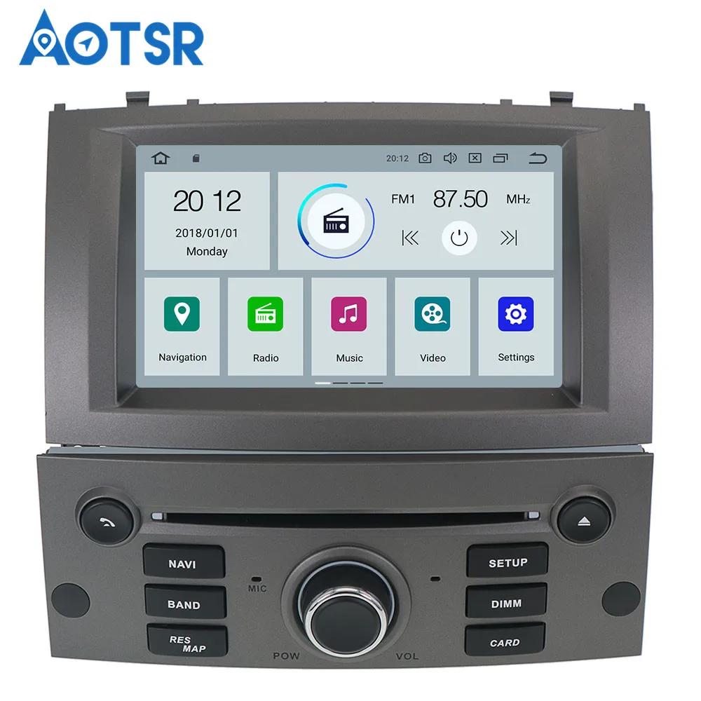 Android 9,0 автомобильный dvd-плеер gps навигация для peugeot 407 2004-2010 головное устройство мультимедийный плеер радио магнитола авто стерео