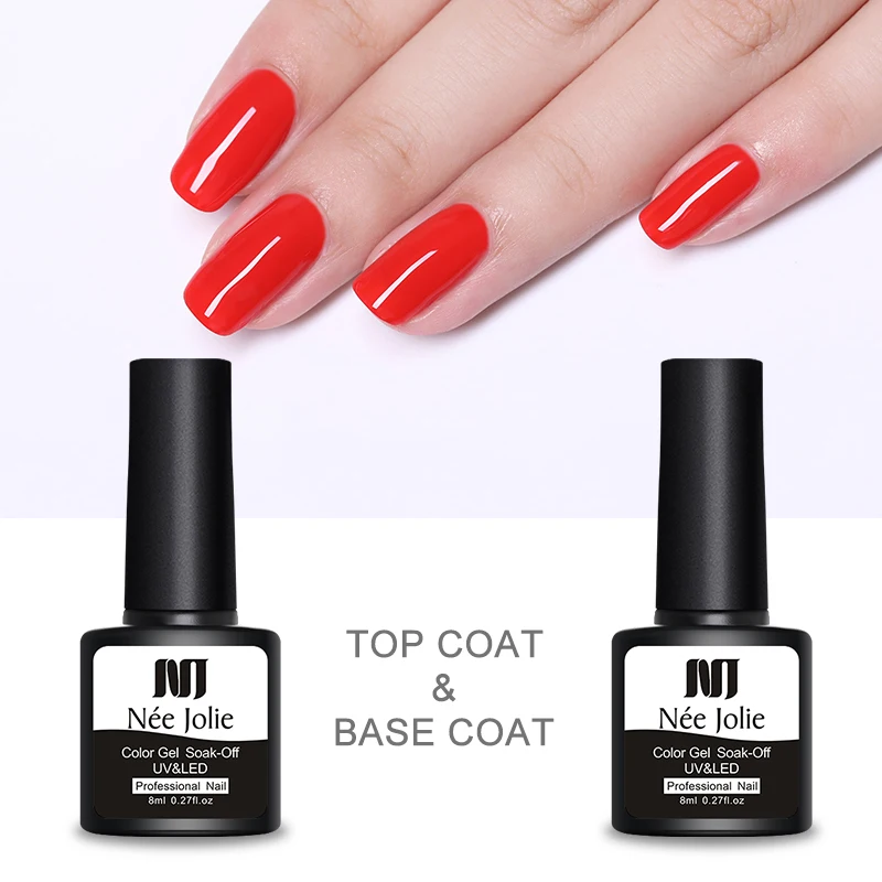 Усиленный гель NEE JOLIE 8 мл полупрозрачная белая защита для ногтей усилитель