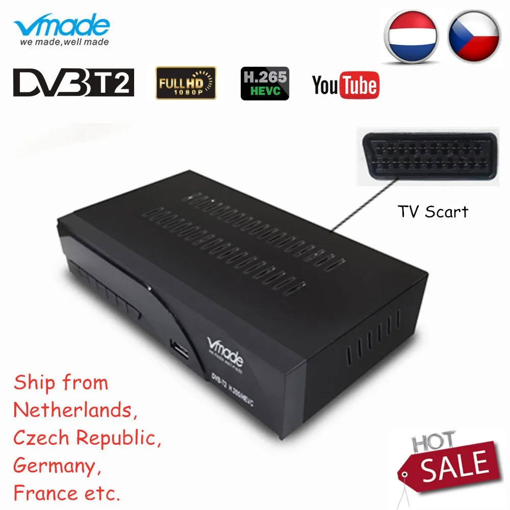 Vmade полностью HD цифровой DVB T2 K6 scart/AV наземная ТВ-приставка поддержка YouTube H.265/HEVC HD 1080p DVB T2 ТВ-приёмник