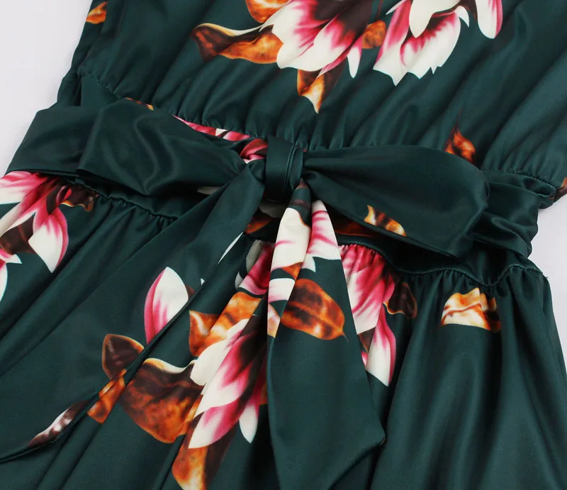 

2020 New Womens 1950s Vintage Dress Long Sleeve Floral Print A-Line Retro Swing Dresses Casual Party Knee Length Dress with Belt